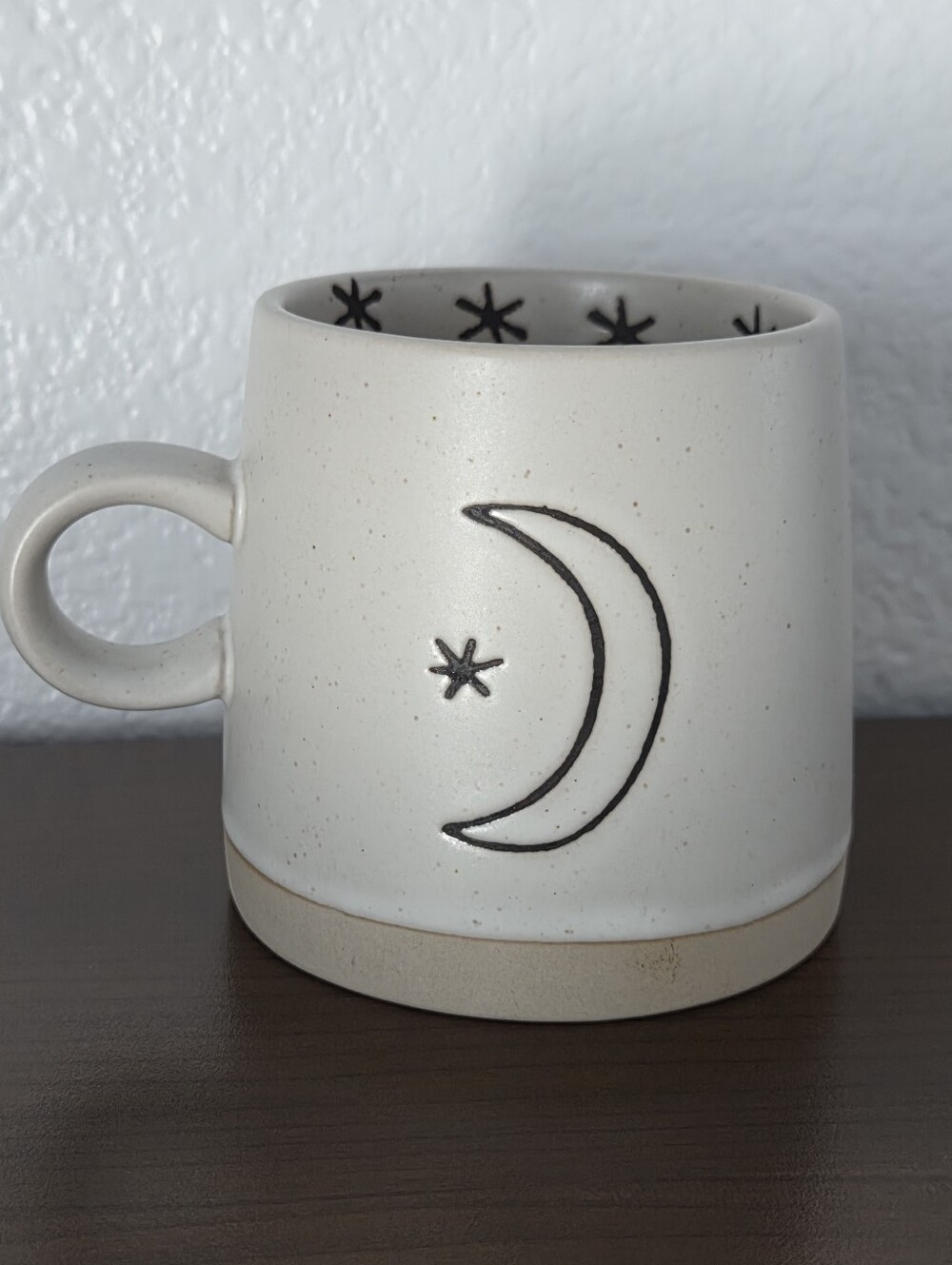Ceramic Stoneware Coffee Tea Mug Sun Moon Pattern